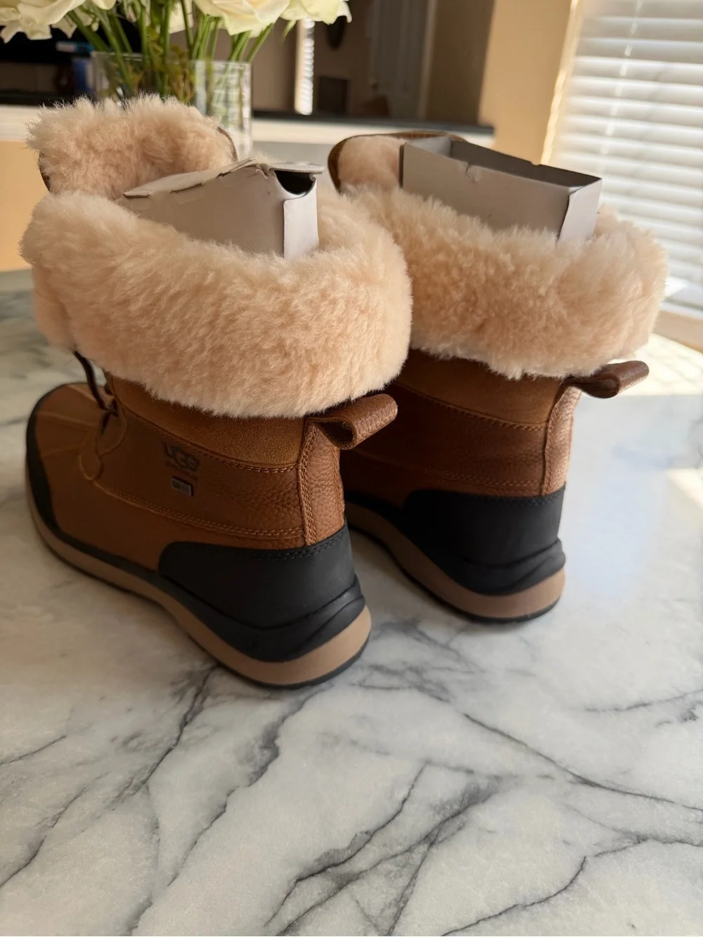 UGG Women's Brown Waterproof Lace-Up Winter Boots, SZ 10, NEW